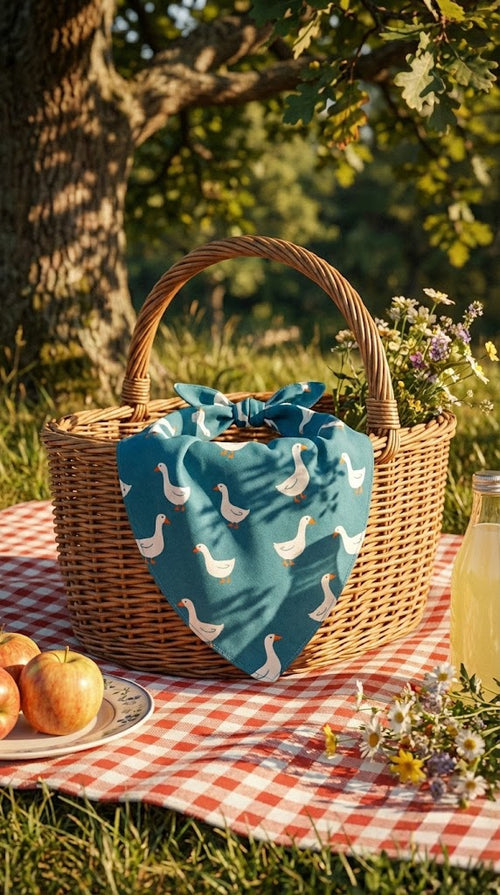 The Artisan Goose Print Scarf - 100% Handmade Cotton